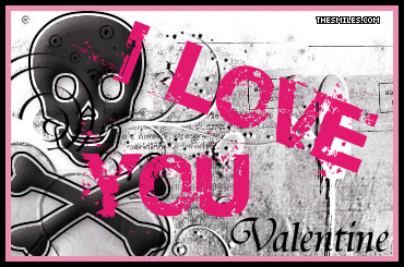 Valentine Glitters - Grunge Skull Valentine