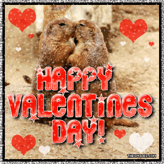 Valentine Glitters - Squirrels Kissing
